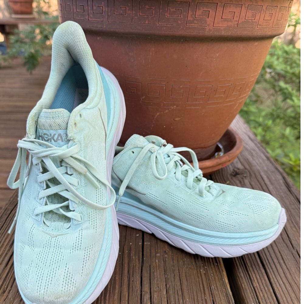 Hoka One One Mach 4 Blue Glass Running Shoes Womens 8 Athletic Sneakers 1113529
